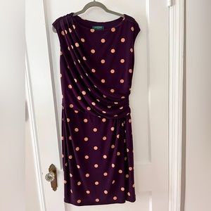 Lauren by Ralph Lauren Polka Dot Sheath Dress 16